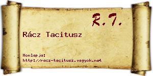 Rácz Tacitusz névjegykártya